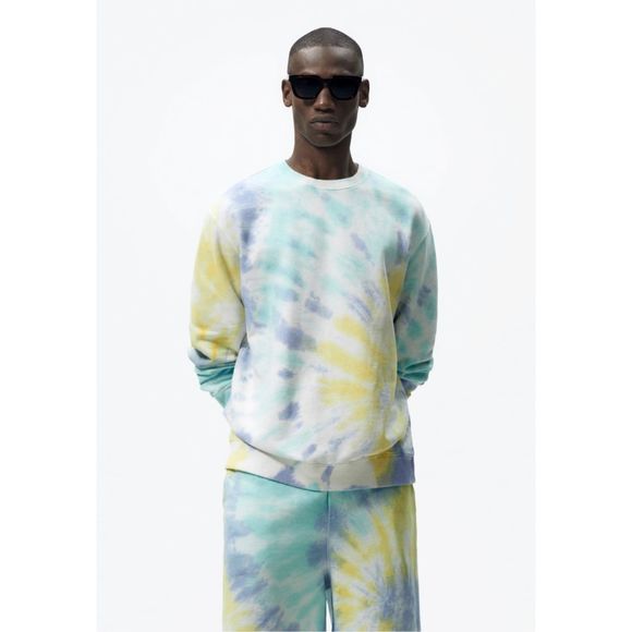 Zara Men’s Tie-Dye Print Sweatshirt Size L - Picture 4 of 7